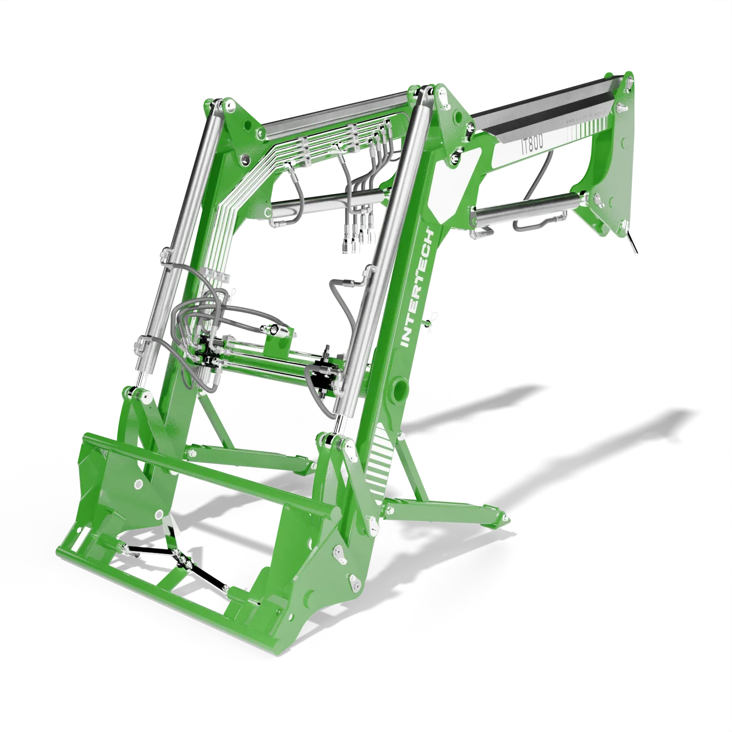 Cargador frontal INTERTECH IT 800 para tractor, 800 kg y 3.050 mm de elevación