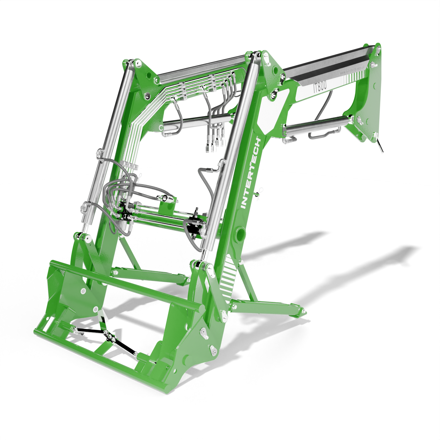 Cargador frontal INTERTECH IT 800 para tractor, 800 kg y 3.050 mm de elevación