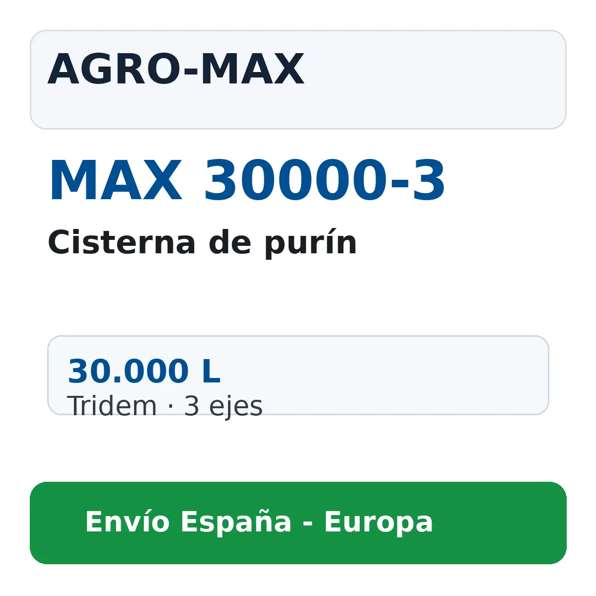 Imagen comercial AGRO-MAX MAX 30000-3 Cisterna de purín AGRO-MAX MAX 30000-3 de 30.000 L tridem