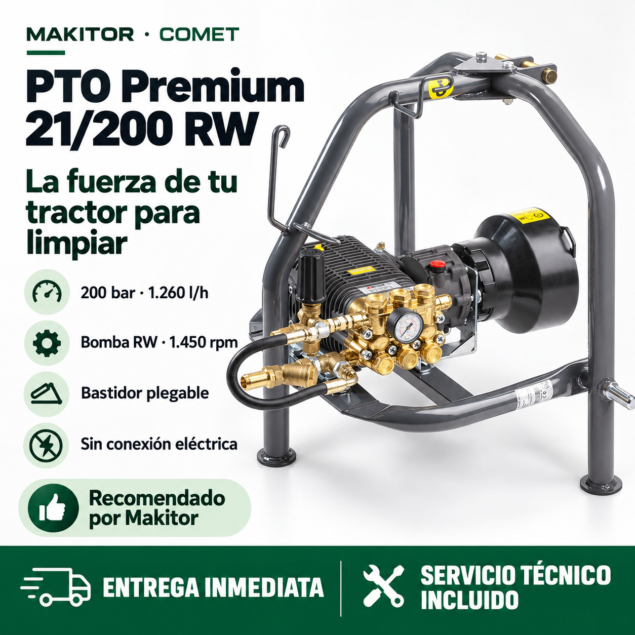 Comet PTO Premium 21/200 RW · Promoción Makitor Imagen promocional Comet PTO Premium 21/200 RW con sus cualidades, entrega inmediata y servicio técnico incluido