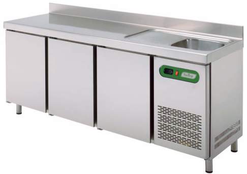 Mesa refrigerada con fregadero serie SMPSF Sudimp