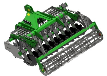 Grada de discos TOLMET SIMPLY 220–300 con rodillo trasero; imagen ilustrativa de la serie