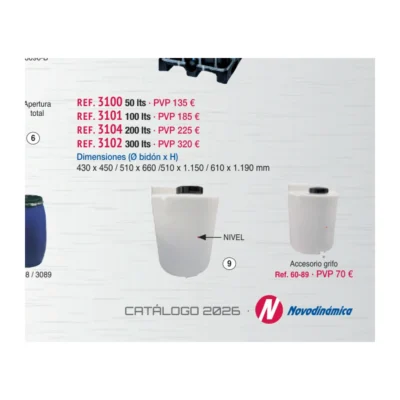 Depósito plástico Novodinámica 3102 | 300 L