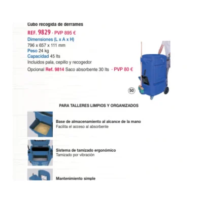 Saco Novodinámica 9814 30 L para carro de recogida de derrames