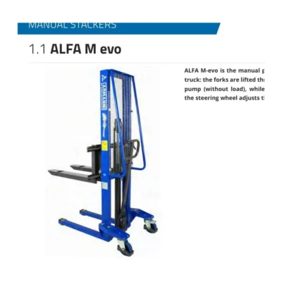 Apilador manual Armanni Alfa M evo 55/08 | 500 kg y 0,8 m