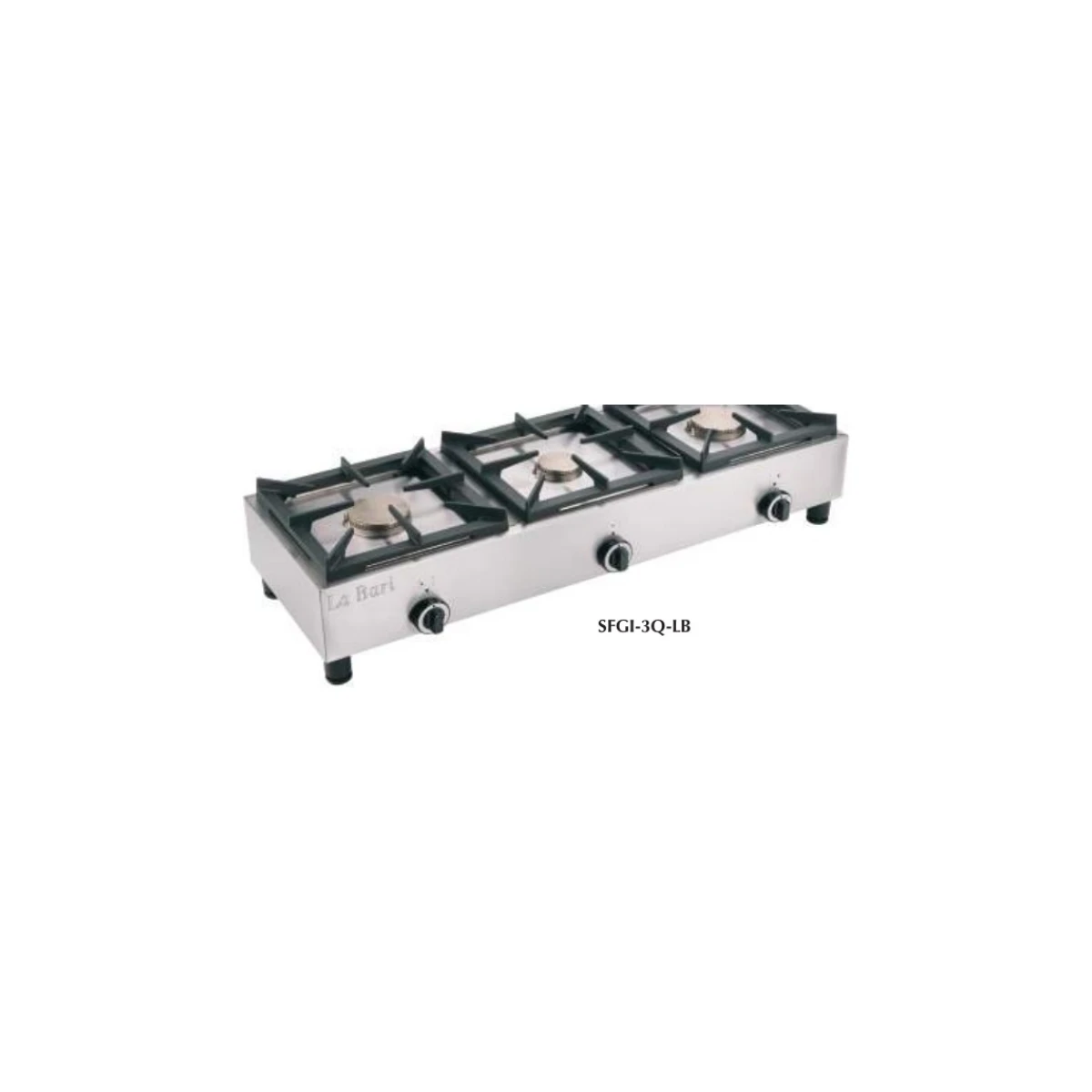 Cocina a gas sobremostrador La Bari SFGI-3Q-LB | 3 quemadores