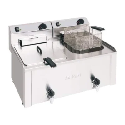 Freidora eléctrica profesional doble La Bari FKGT-100-LB | 10+10 L